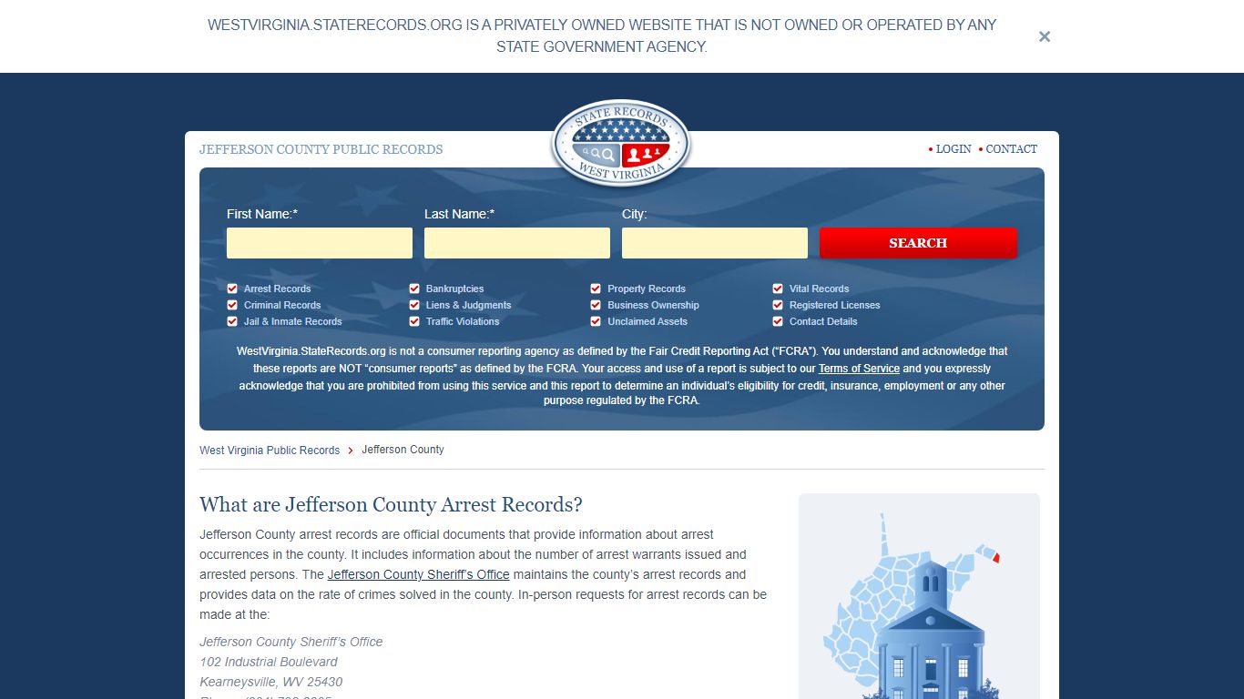 Jefferson County Arrest, Court, and Public Records | StateRecords.org